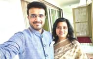 Sourav Ganguly with his wife